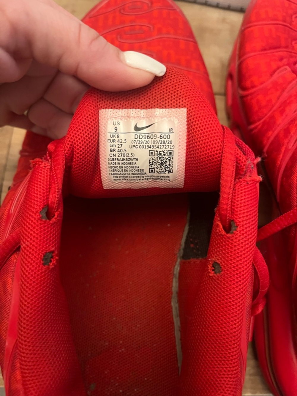 Nike Air Max Plus NBY University Red Men’s Shoes Size 9 (DD9609-600)